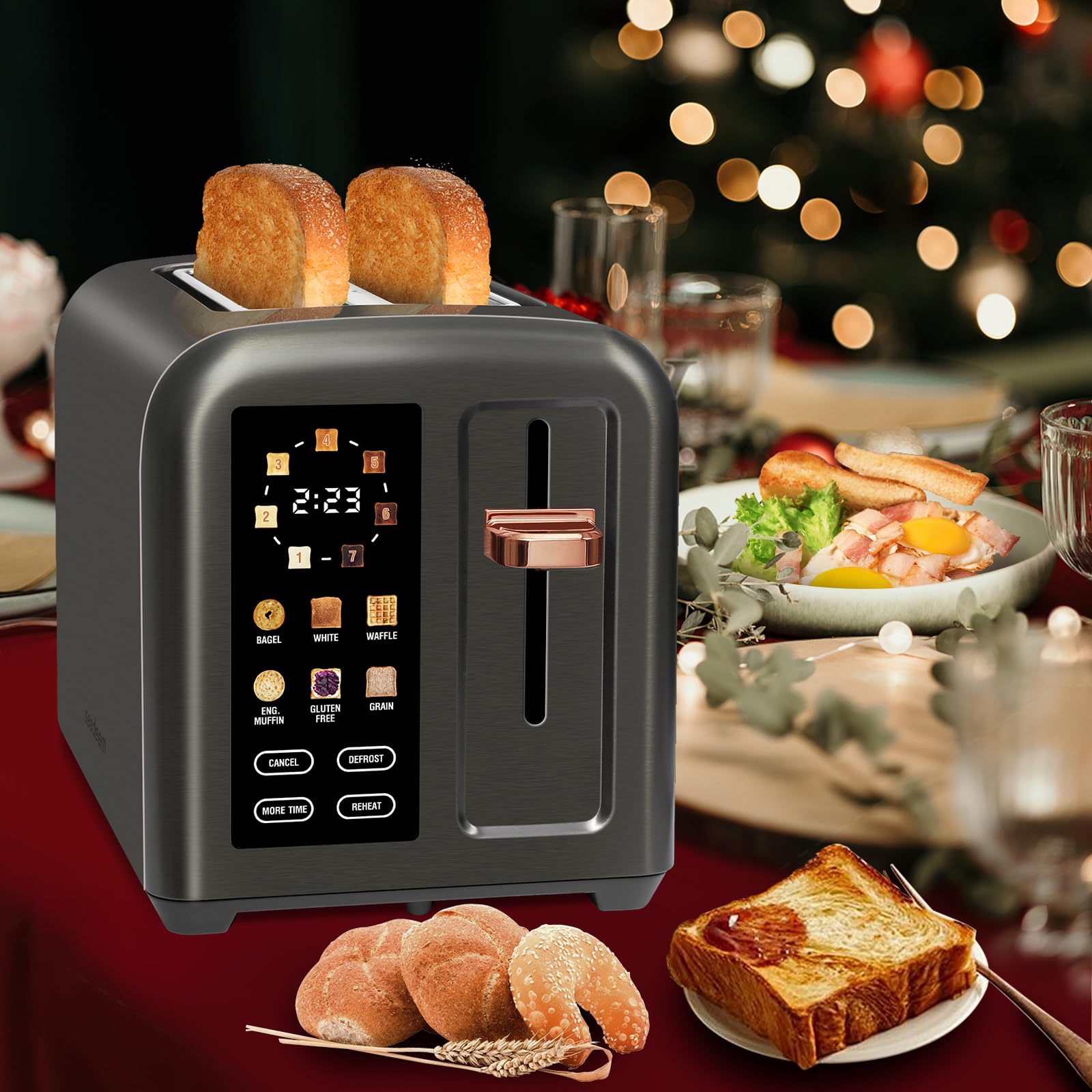 SEEDEEM Toaster with 7 shade settings for custom browning
