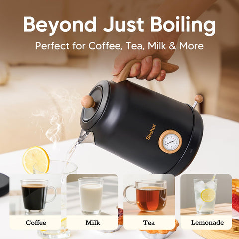 Seehot 1.7L stainless steel body offers durable, plastic-free water