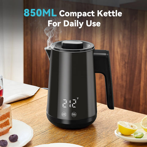 Seehot 850ml kettle LED display shows precise temperature for easy decisions.