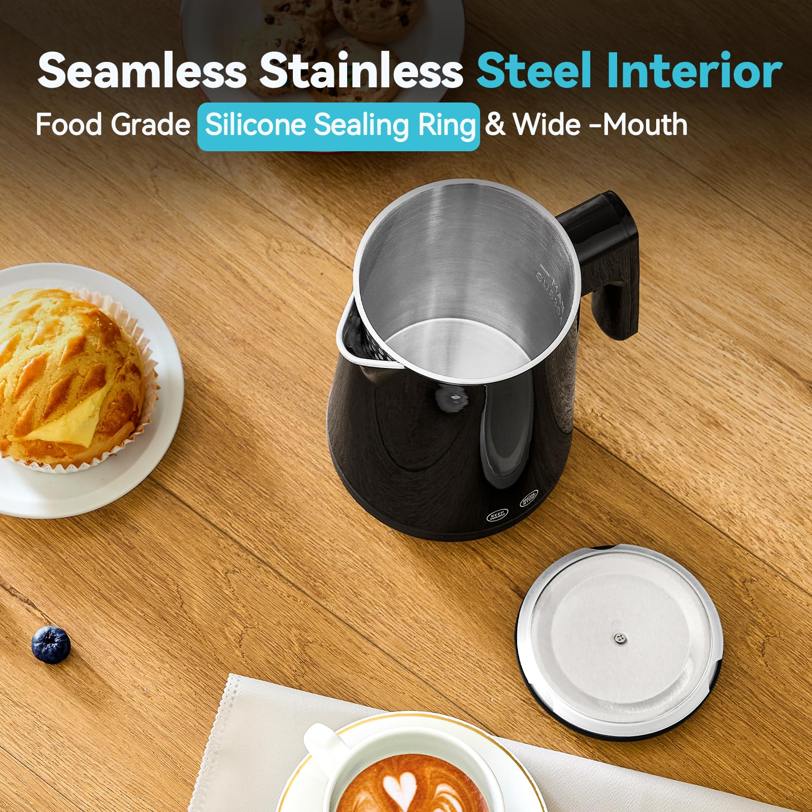 Seehot seamless bottom design minimizes residue and leaks.
