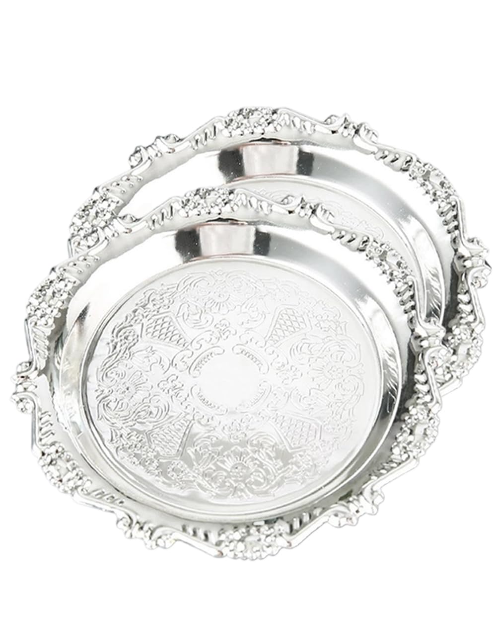 SEEK RARE round-tray 7.9in silver for desserts and fruits.