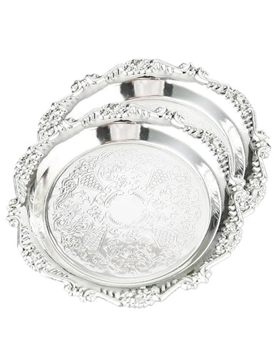 SEEK RARE round-tray 7.9in silver for desserts and fruits.
