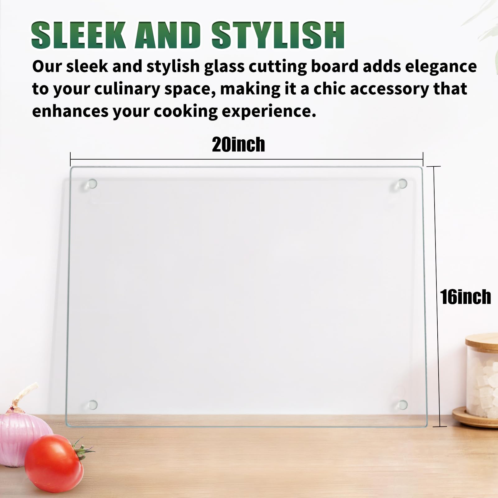 Seelenruhe tempered glass cutting board doubles as a trivet for hot cookware.
