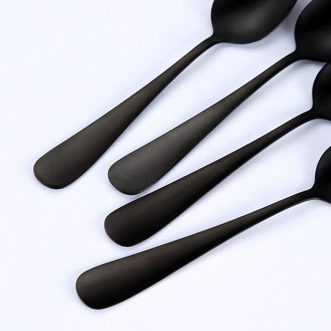 Seeshine matte black spoons dishwasher safe icon emphasis on care