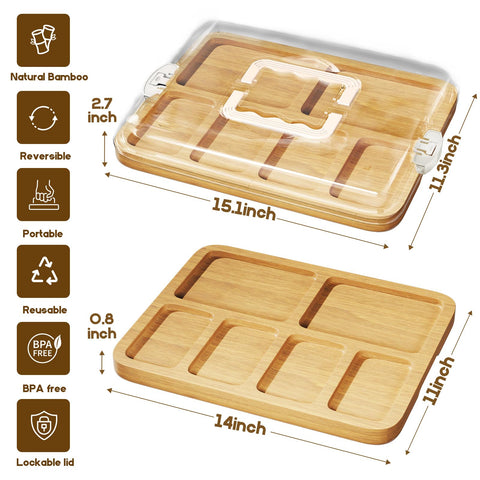 SEFILENCE board featuring six compartments for organized serving.