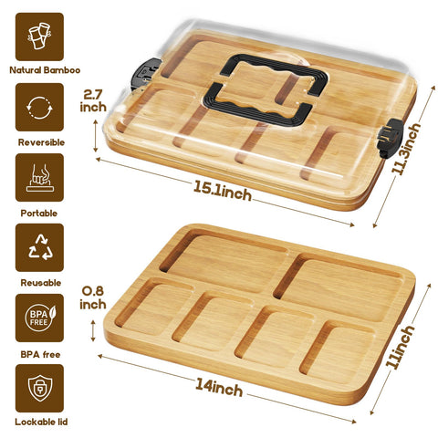 SEFILENCE charcuterie board with handle demonstrates portable design for picnics and gatherings