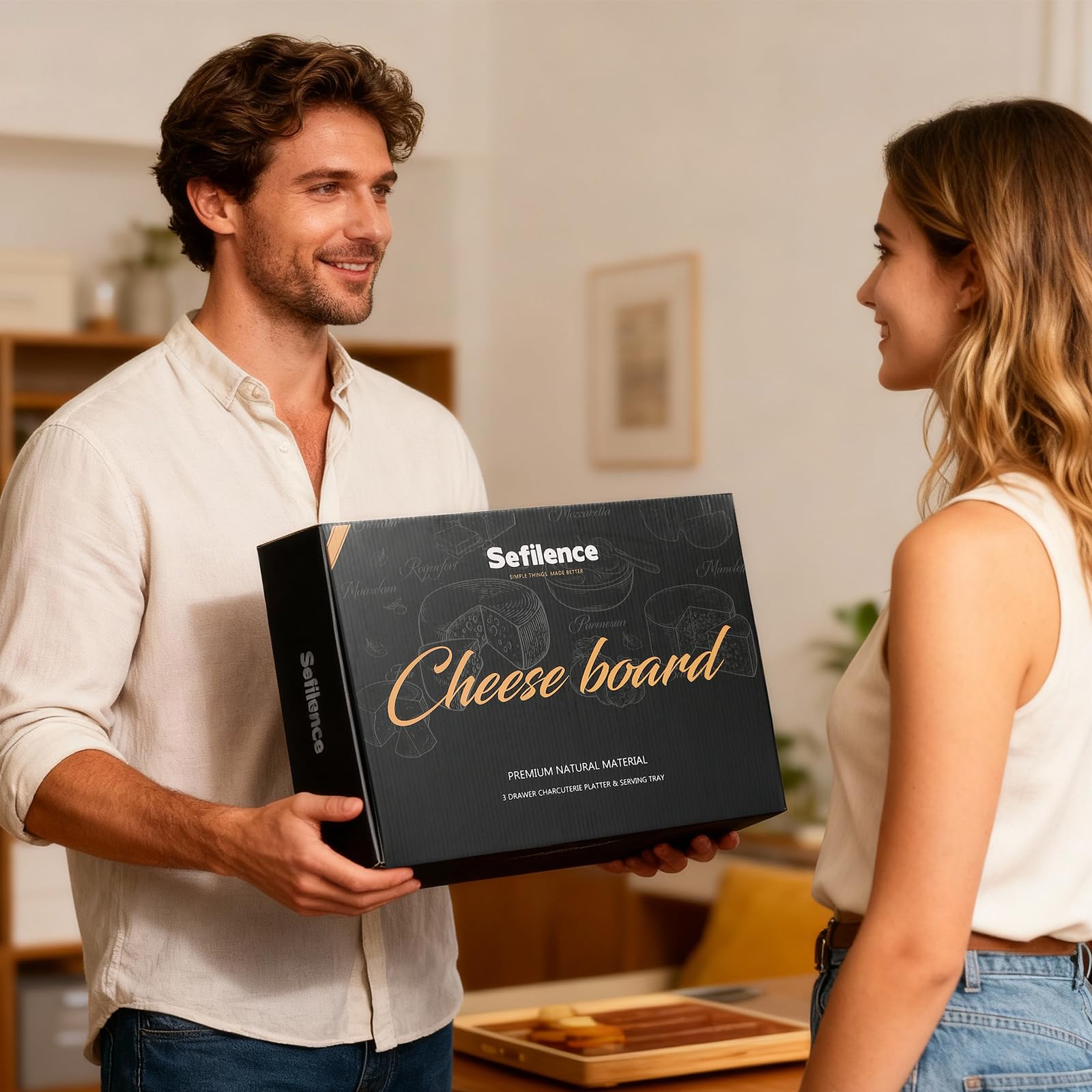 SEFILENCE gift-worthy bamboo board blends beauty and function for celebrations.
