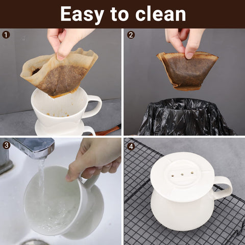 Segarty pour over dripper in use, slow drip enhances flavor notes.