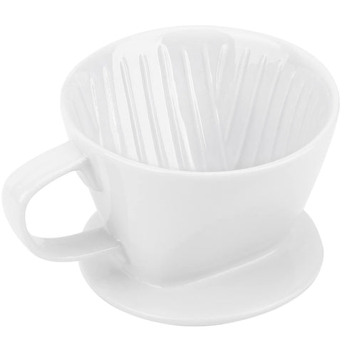 Segarty Pour Over No.2 ceramic dripper, top view, stabilizes pour for clean brewing.