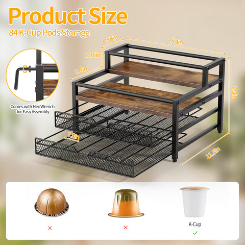 Segtenant K-Cup holder rack keeps pods within easy reach for busy mornings.