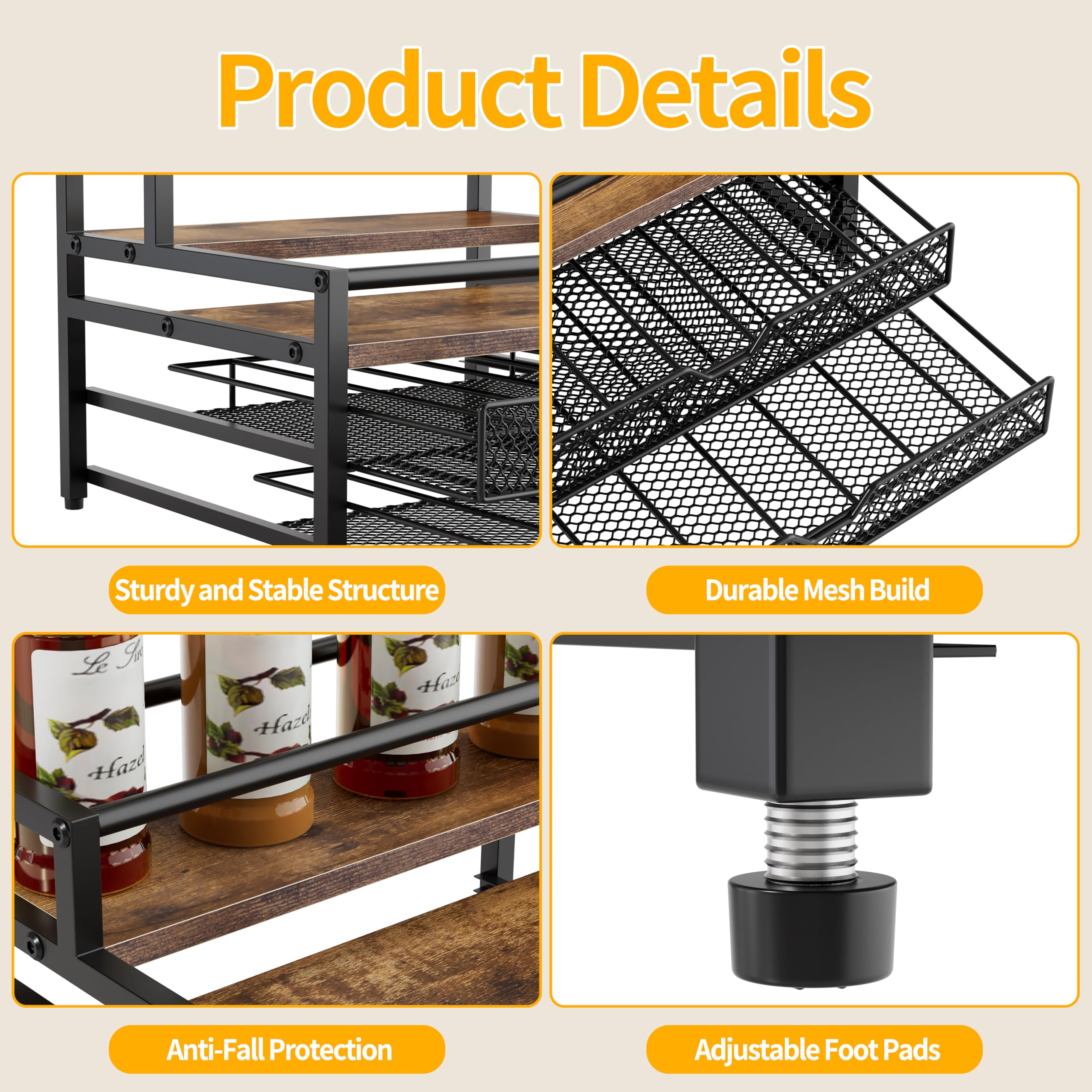 Segtenant countertop organizer keeps coffee accessories within easy reach.