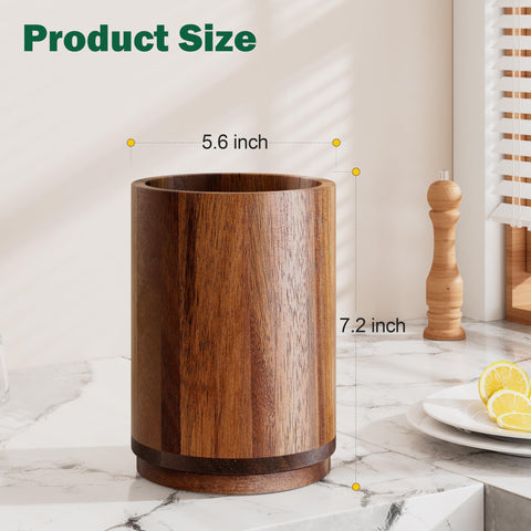 Segtenant rotating utensil crock shows 360° access for quick cooking prep.