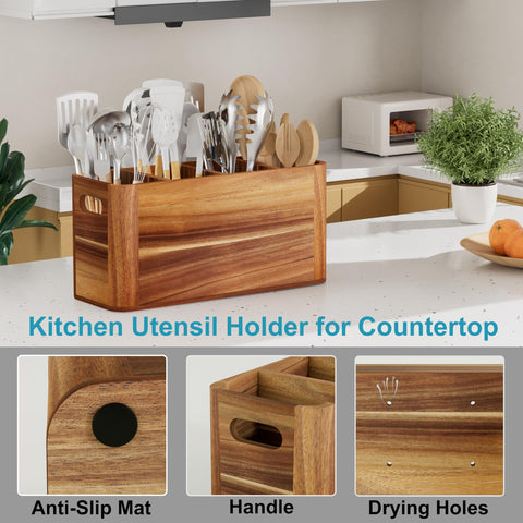 Segtenant Utensil Holder features large capacity for 30 to 40 essentials.