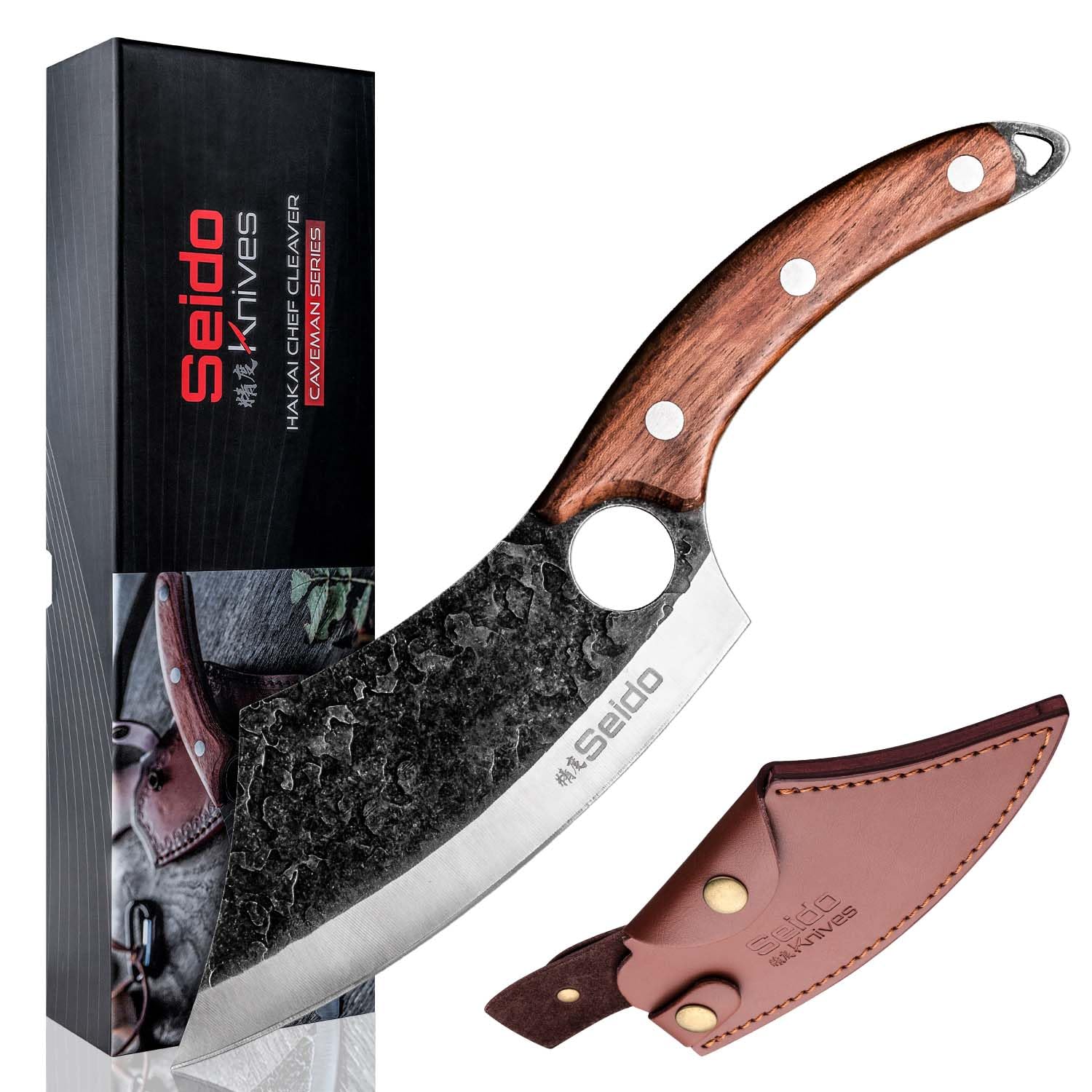 Seido Knives Hakai bone-chopper cleaver for heavy-duty cuts.