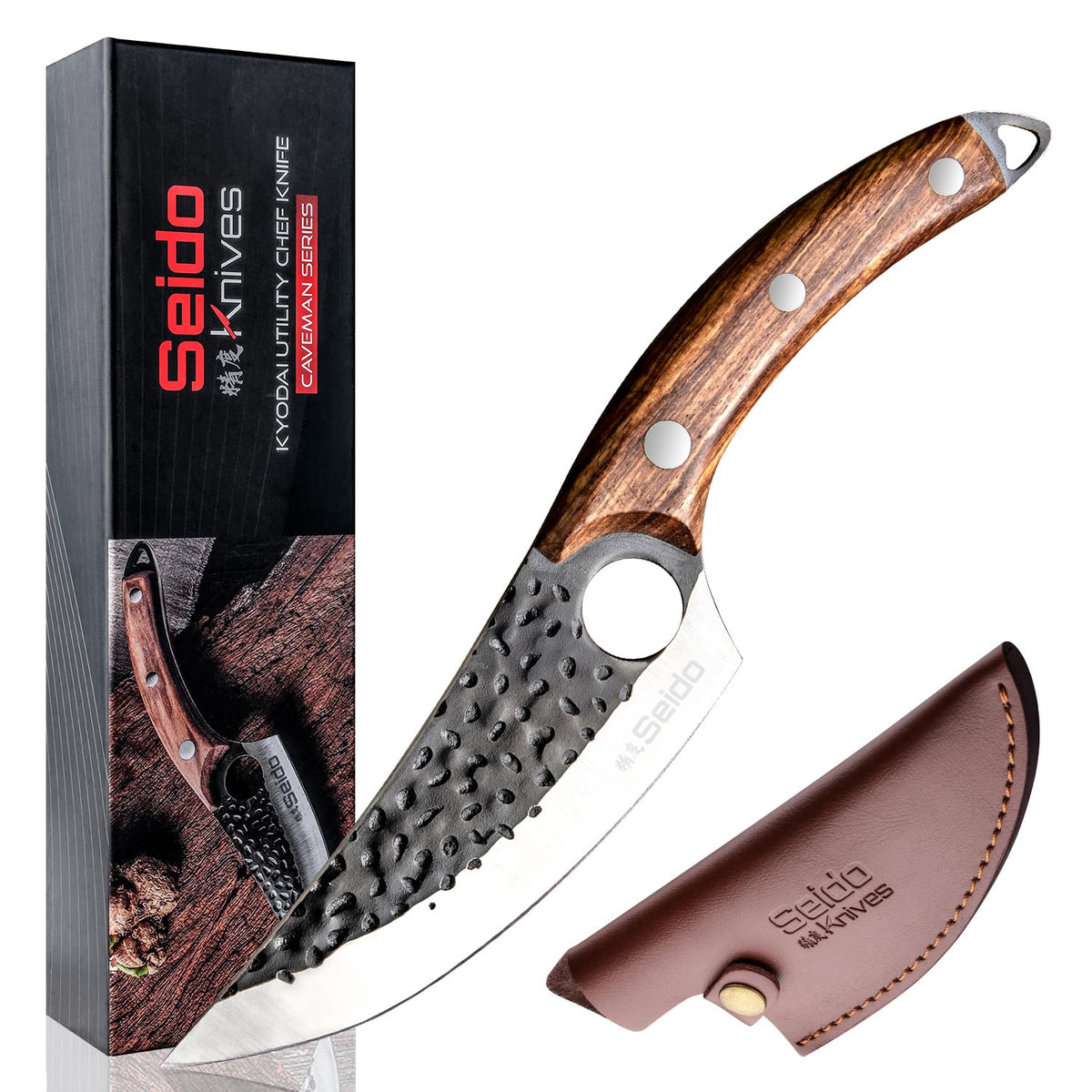 Seido Knives Kyodai Utility Knife top view shows precise grip for clean cuts.