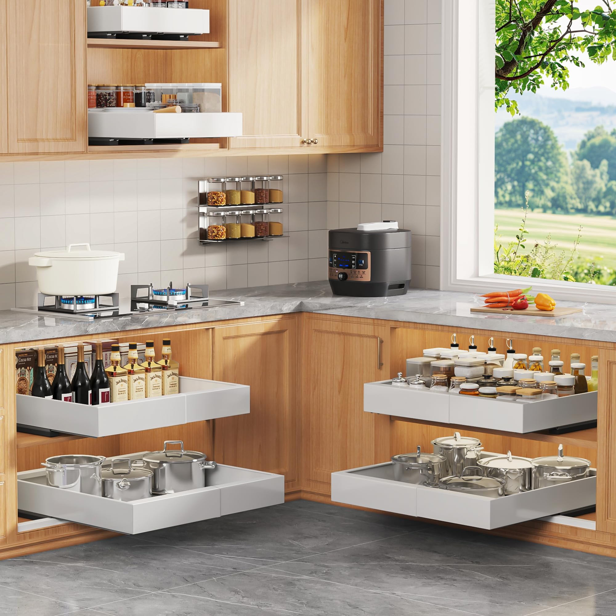 Seinloes adjustable width from 12.1 to 20.4 inches.