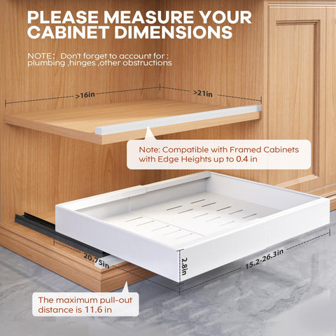 Seinloes adjustable width expands from 15.15 to 26.3 inches.