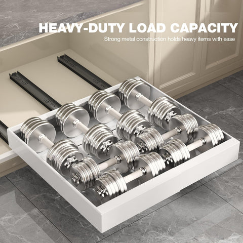 Seinloes clean white finish keeps cabinets looking tidy