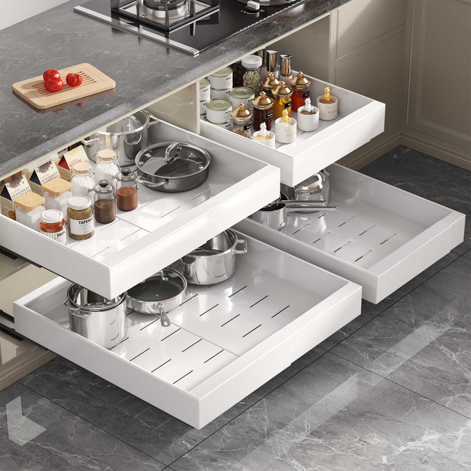 Seinloes compatible with framed and frameless cabinets for broad fit