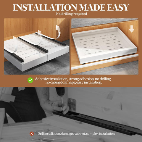 Seinloes deep 20.75-inch storage keeps back items within reach.