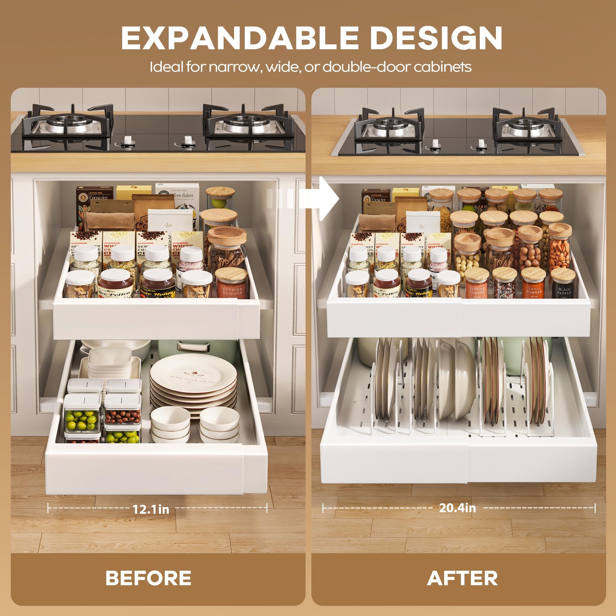 Seinloes framed cabinet-compatible raising pads for easy installation.