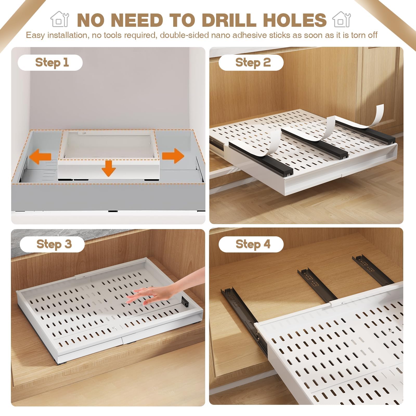 Seinloes pull-out in a framed cabinet demonstrates secure, organized storage.