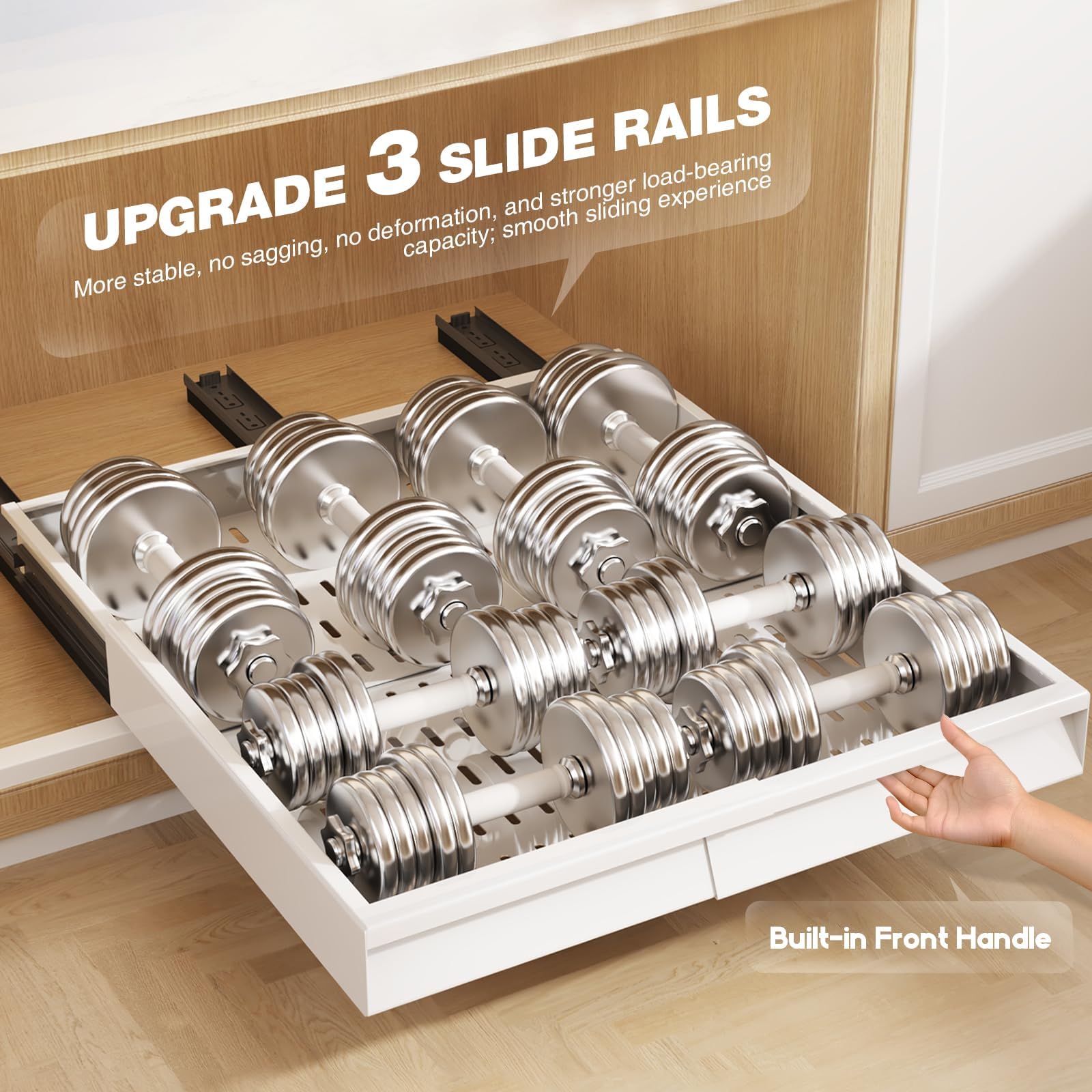 Seinloes organized spices and pantry items neatly in kitchen space.