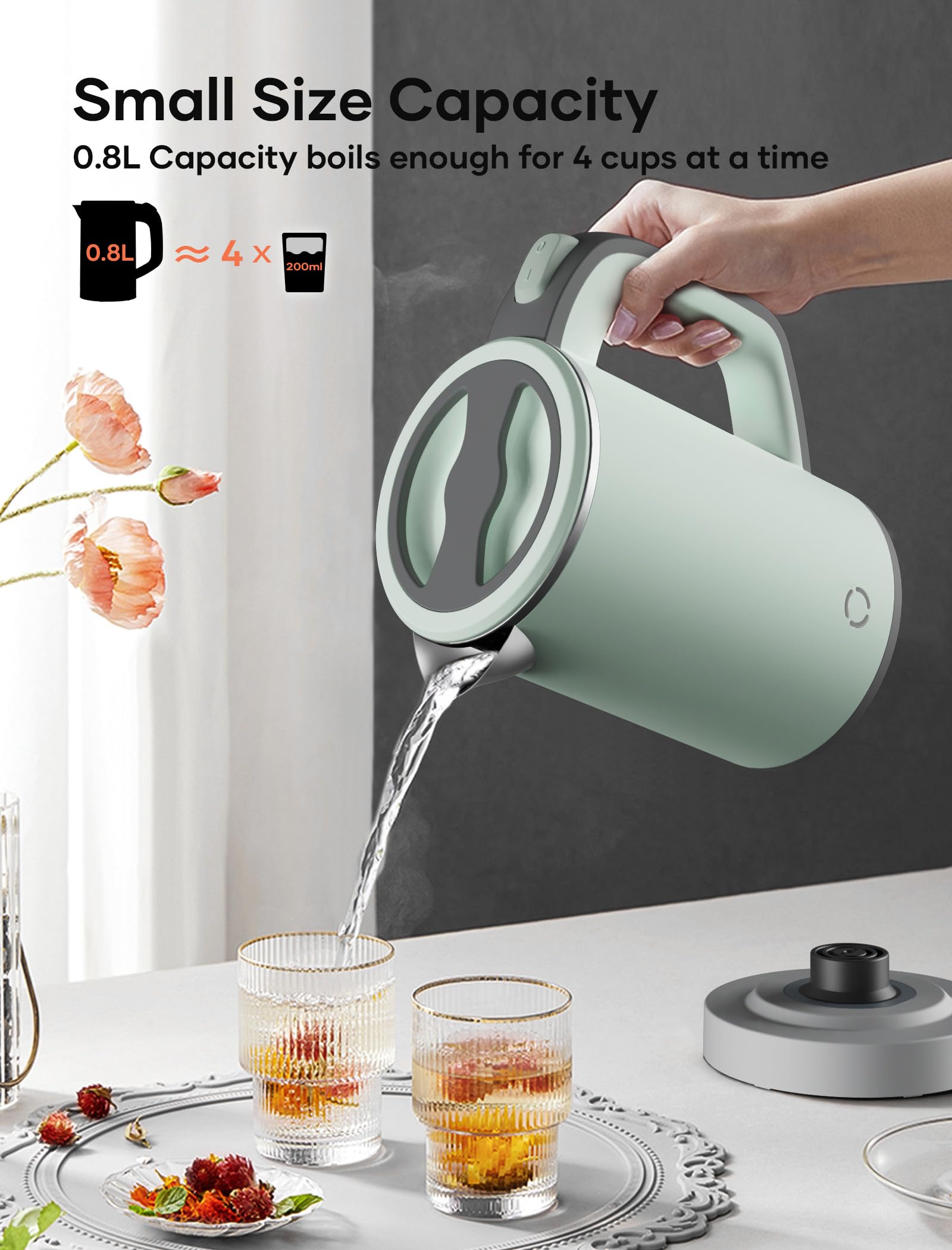 Sekaer 0.8L capacity for quick tea or coffee