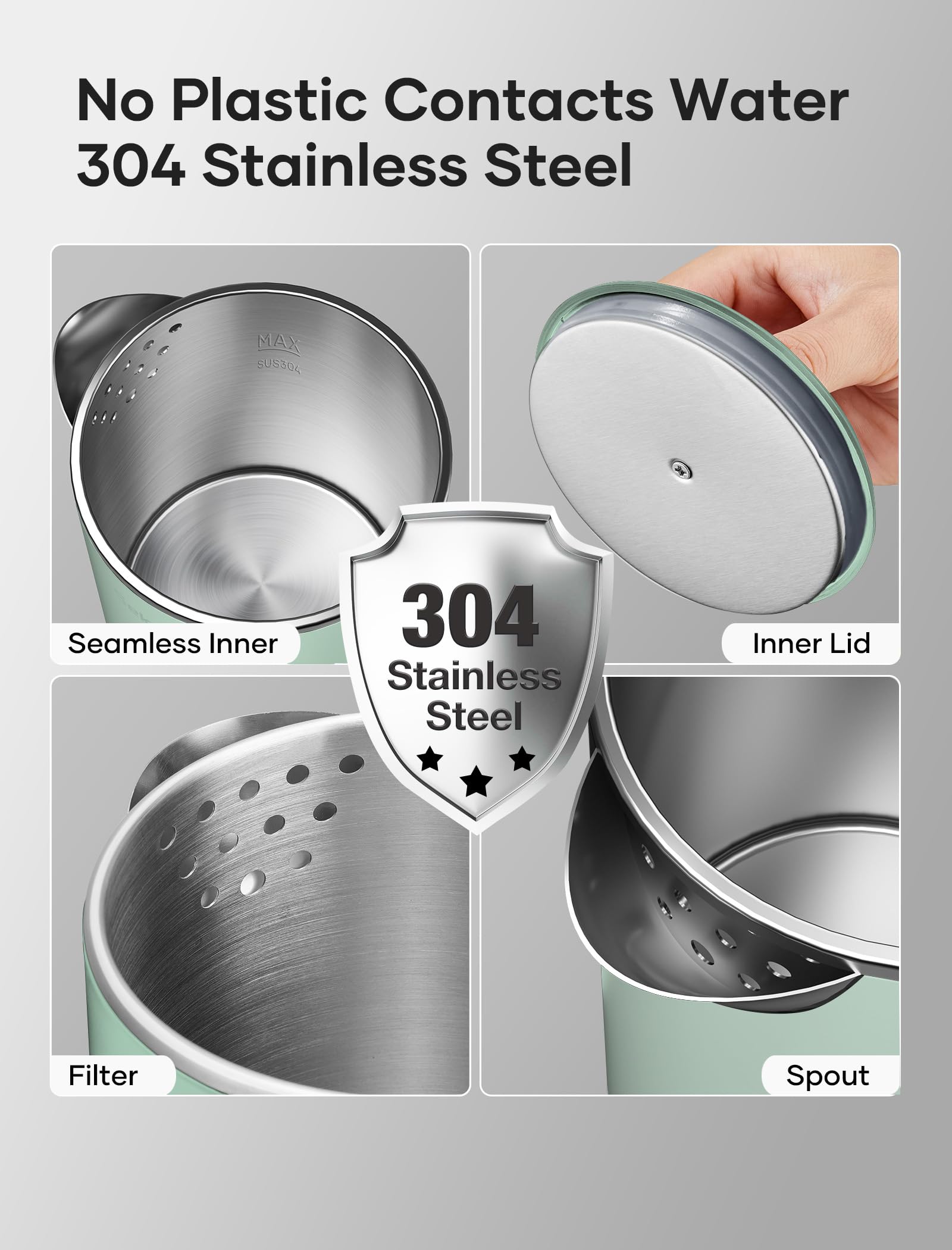 Sekaer small electric kettle compact travel size for on-the-go hot drinks