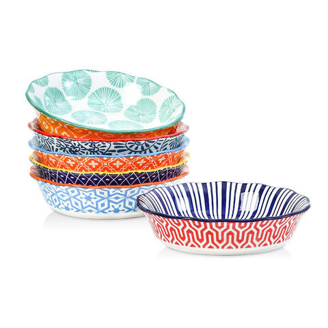 Selamica ceramic mini pie pans 6-inch set for individual servings.