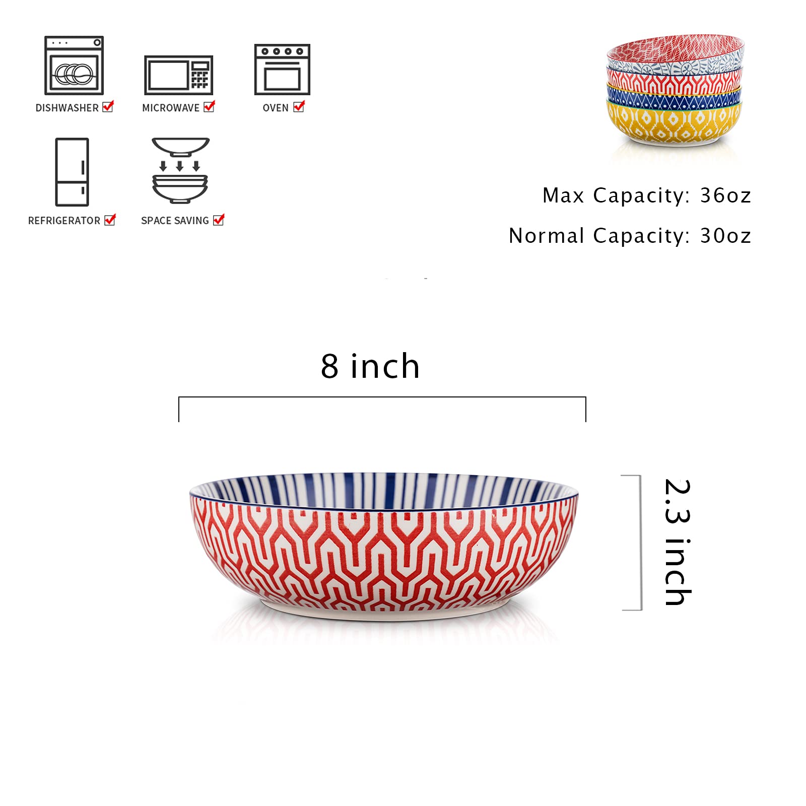 Selamica pasta bowls with wide shallow design for easy portioning and vibrant meals.