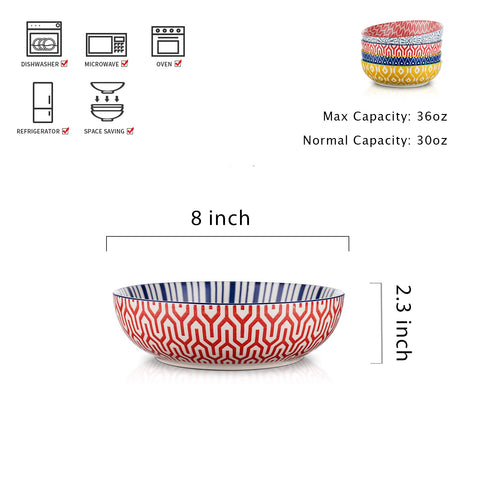 Selamica pasta bowls with wide shallow design for easy portioning and vibrant meals.