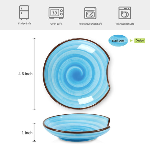 Selamica ceramic spoon rest with depression holds utensils securely after cooking
