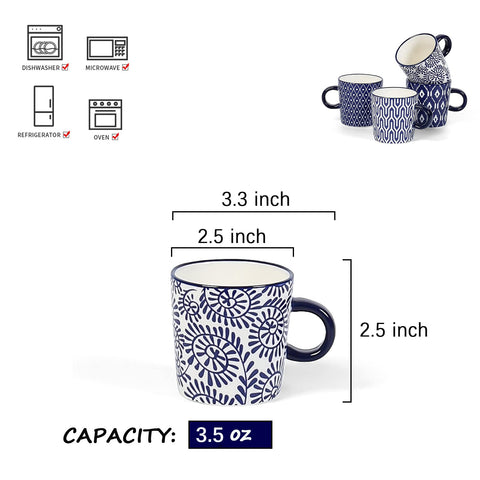 Selamica demitasse cups with sturdy porcelain and comfortable grip.