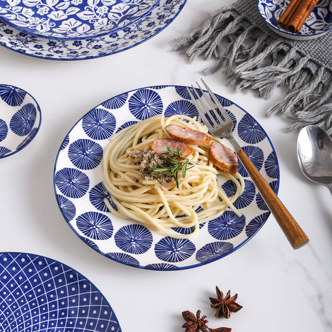 Selamica dinner plate stack view demonstrates space-saving design for small kitchens