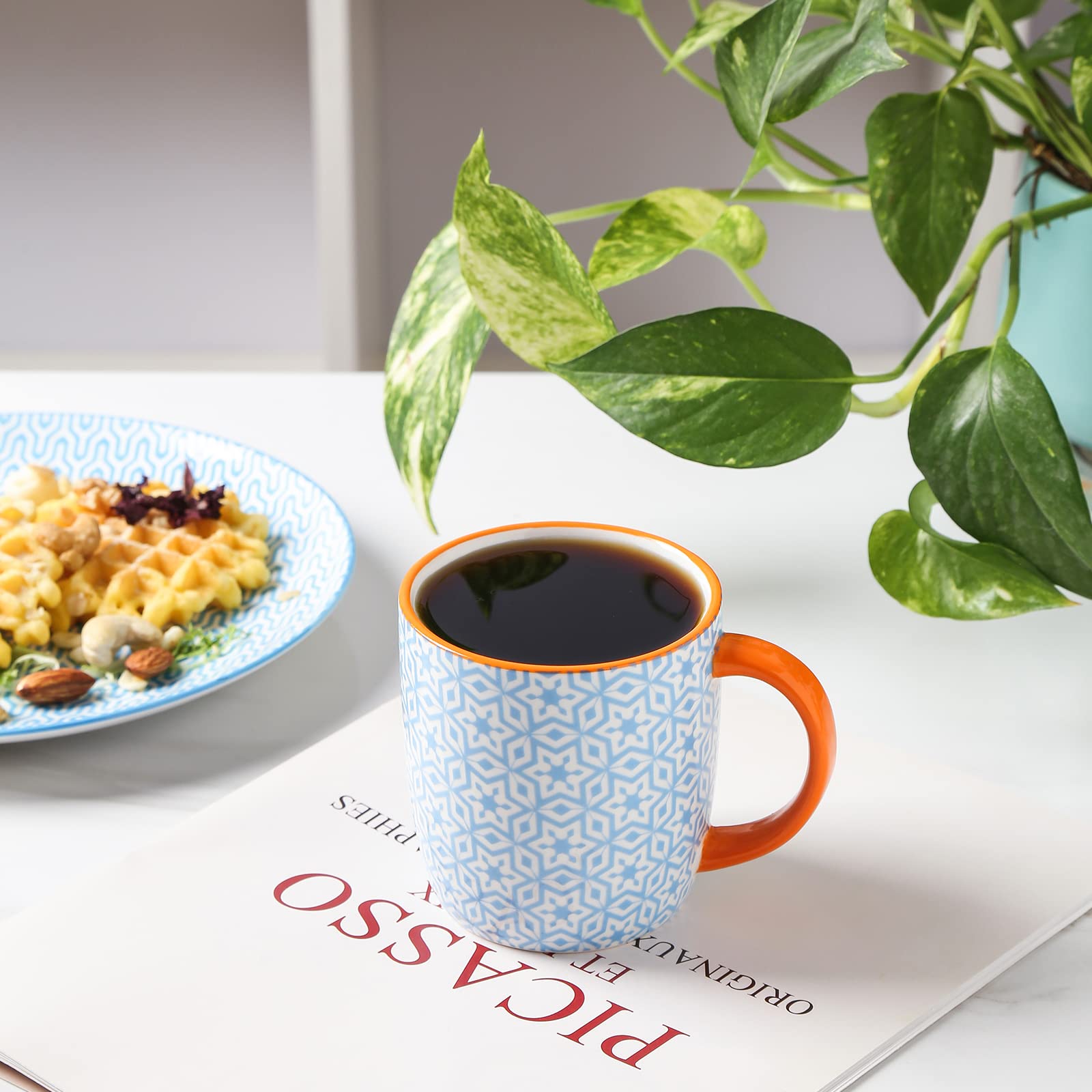 Selamica dishwasher and microwave safe mugs for easy cleanup.