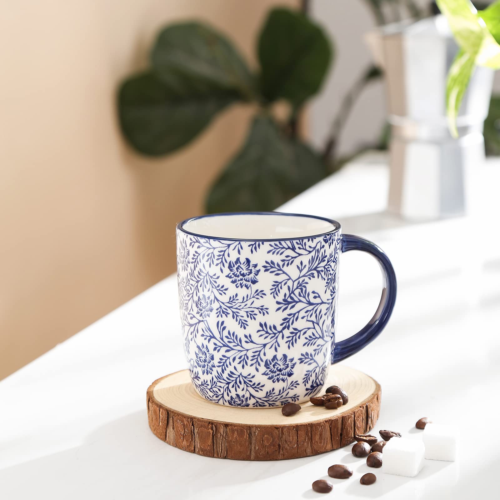 Selamica mugs in kitchen, dishwasher-safe and microwave-safe for easy cleanup.