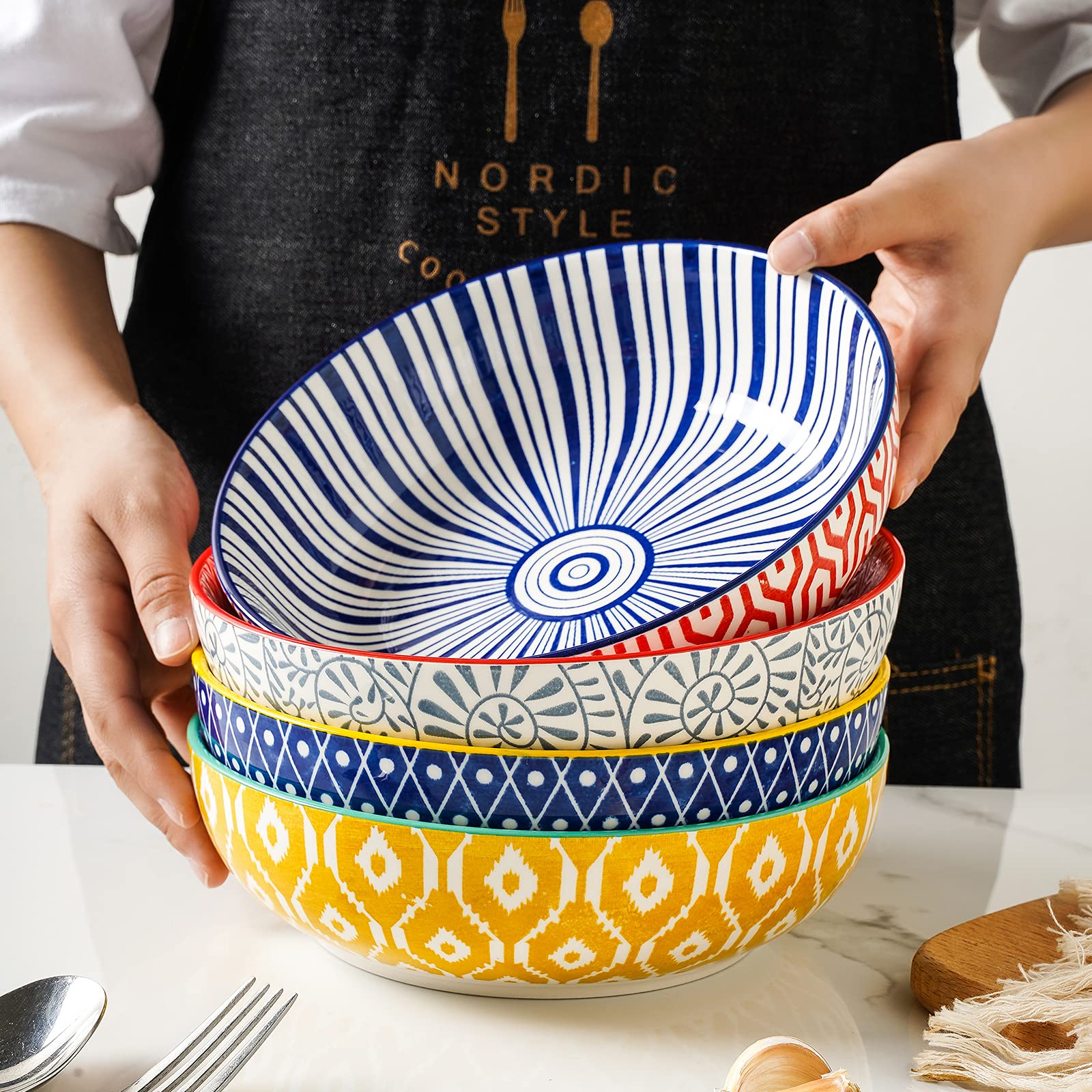Selamica 30oz bowls offer generous portions with easy cleanup.