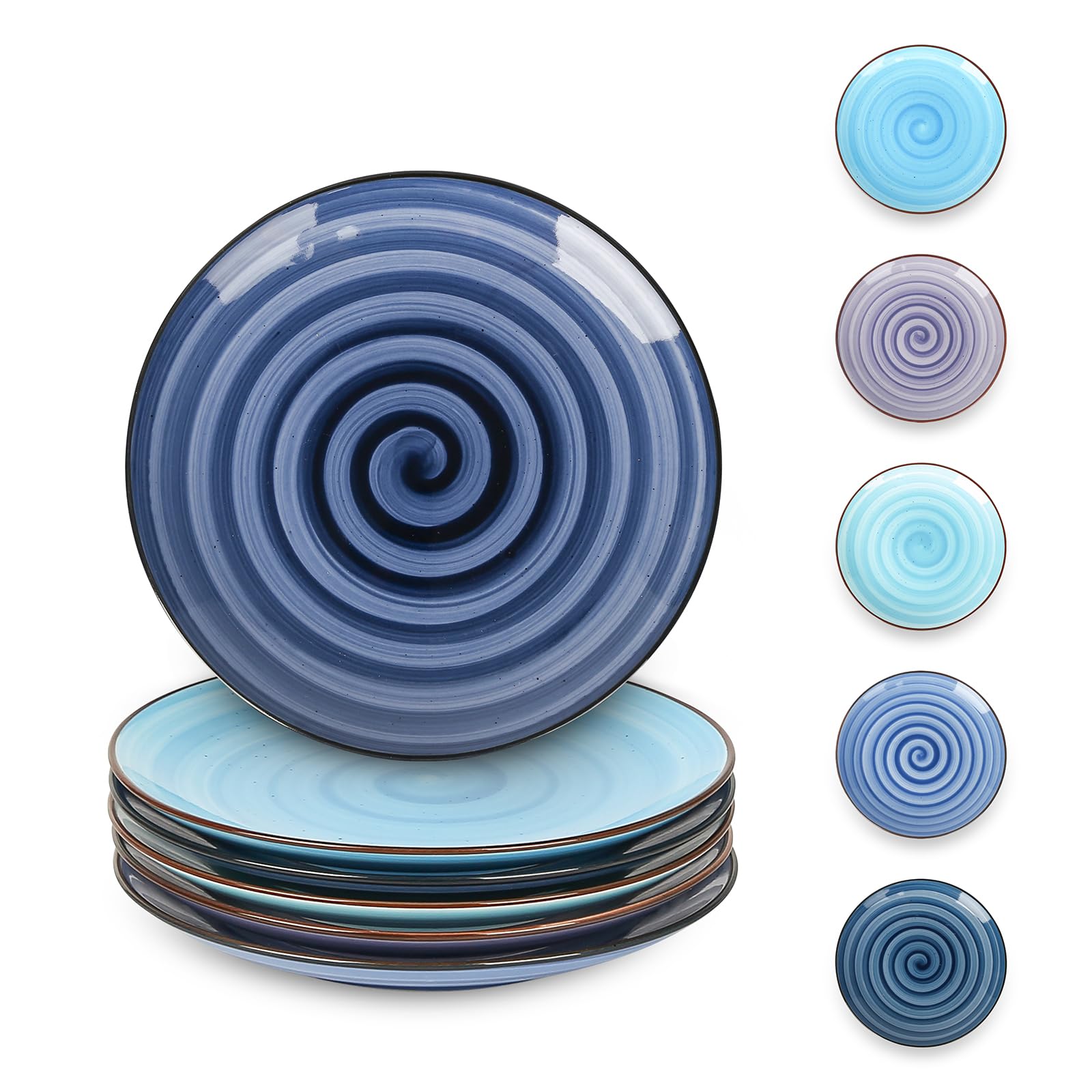 Selamica gradient blue dessert plate with smooth gradient glaze, ideal for desserts and sauces