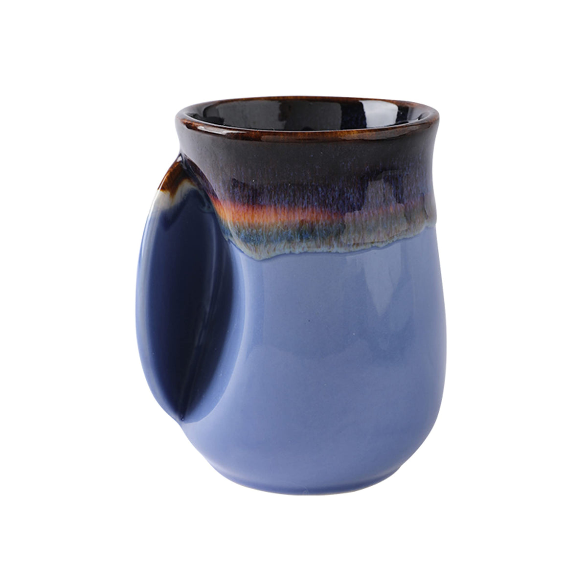 Selamica left-handed handwarmer mug with ergonomic pocket for warm hands.