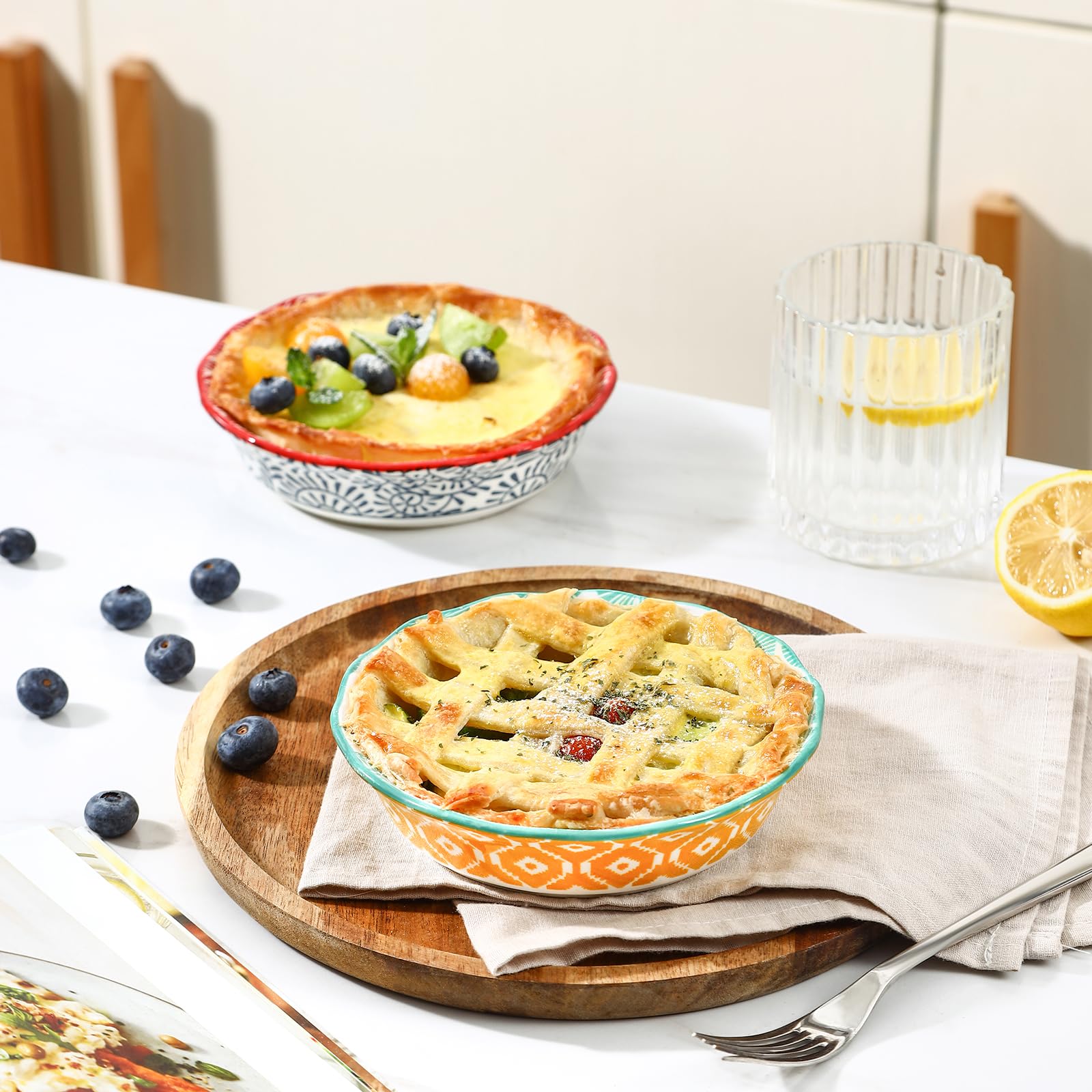 Selamica mini pie pans with fluted edges offer bakery-quality crusts.