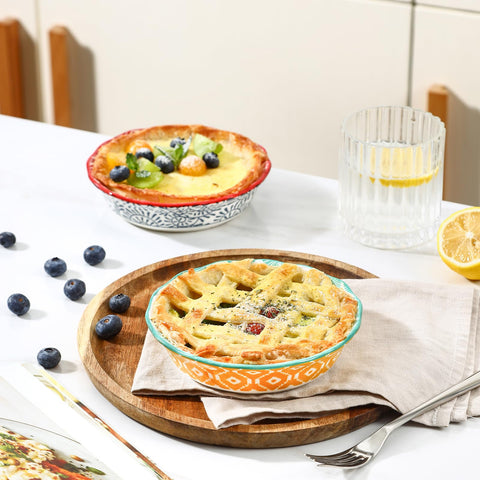Selamica mini pie pans with fluted edges offer bakery-quality crusts.