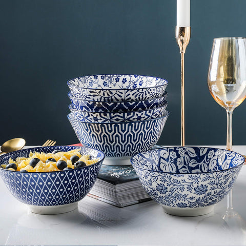 Selamica porcelain bowls suitable for pasta, salad, or fruit servings.
