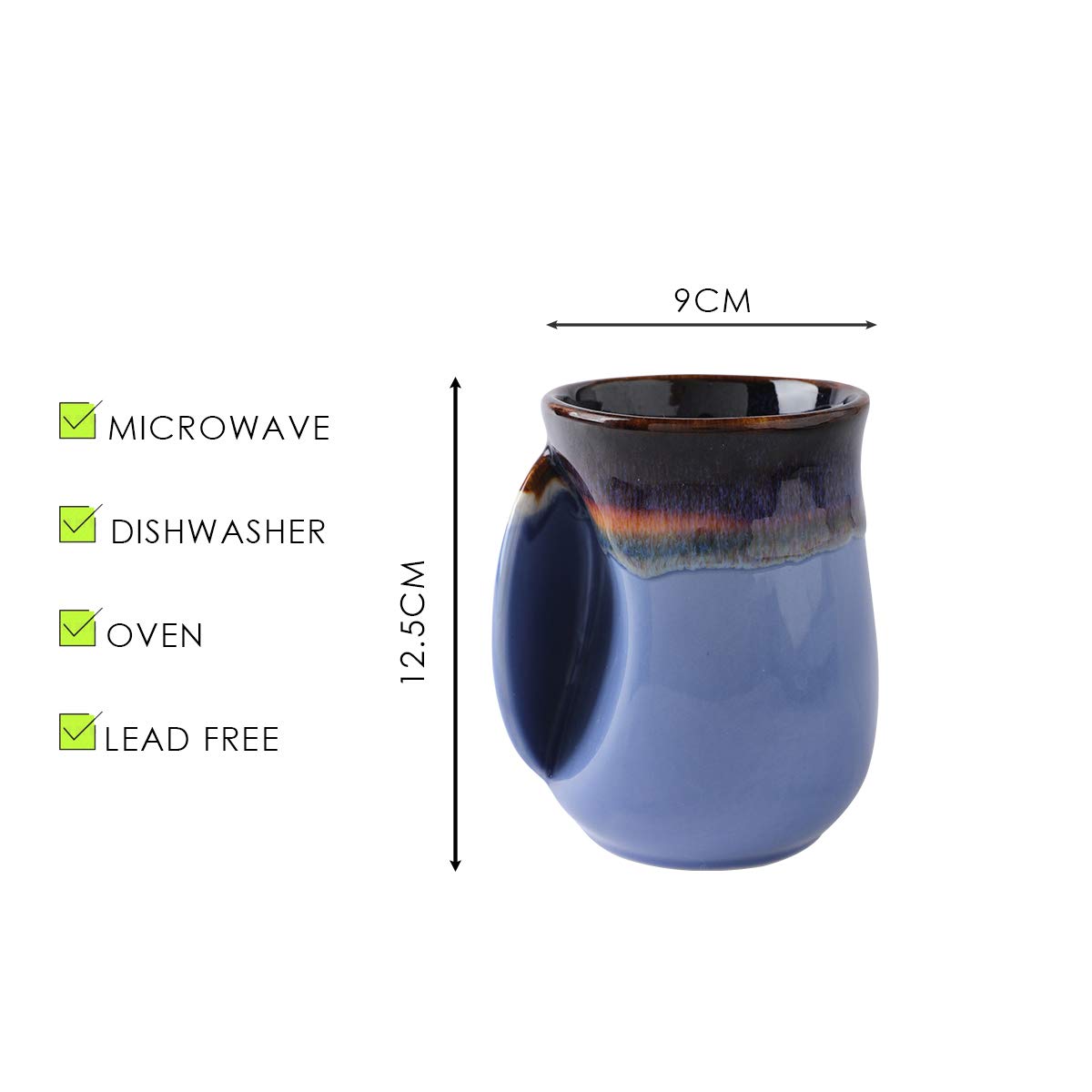 Selamica porcelain 18oz mug in Haze finish, ample capacity for coffee or tea.