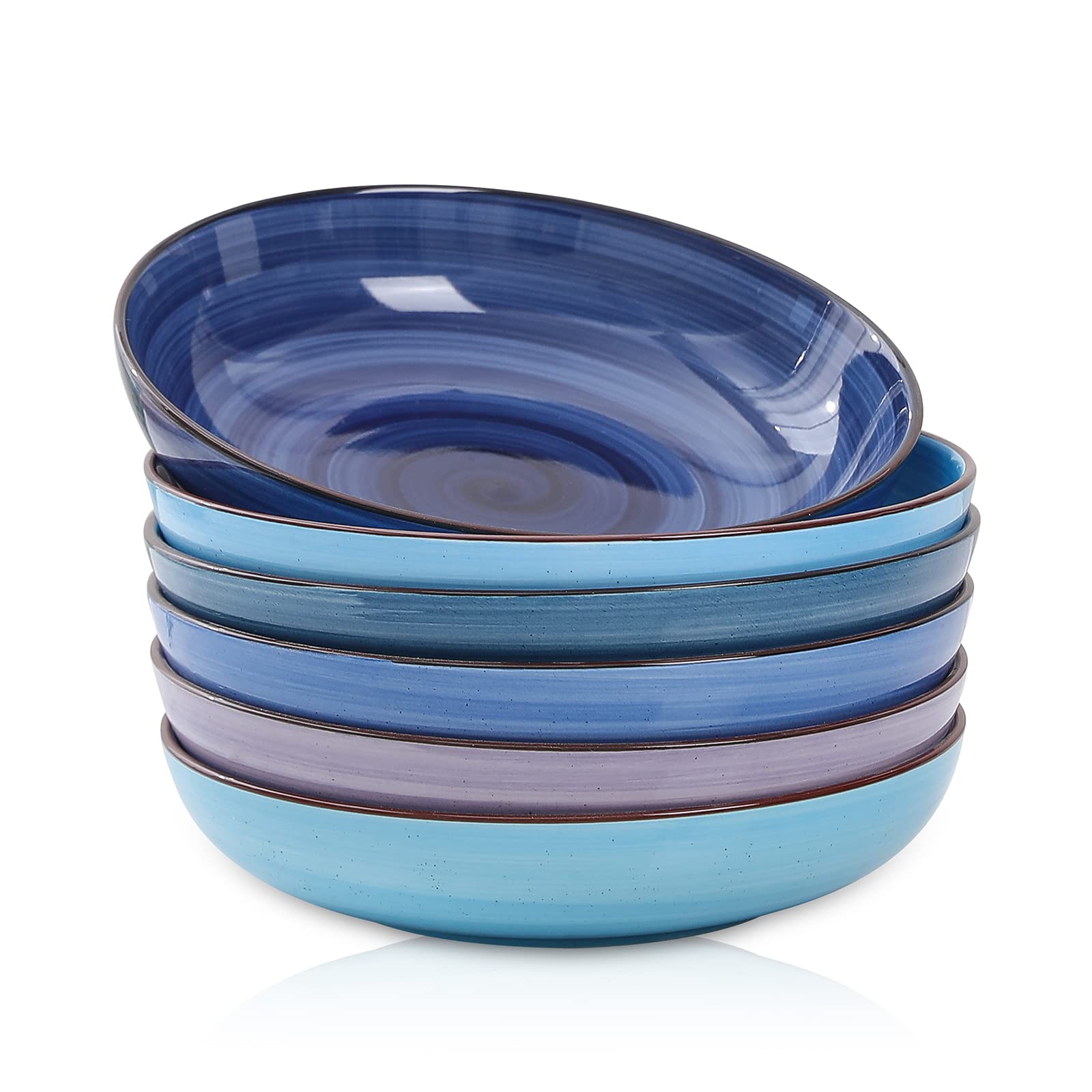 Selamica porcelain gradient blue bowls ideal for pasta and salads at meals