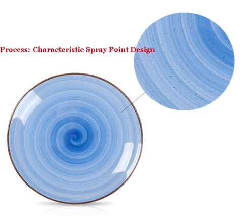 Selamica porcelain gradient blue side profile highlights stackability and storage