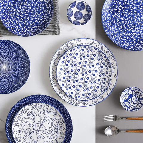 Selamica pattern closeup reveals blue-and-white motif and timeless detail for collectability
