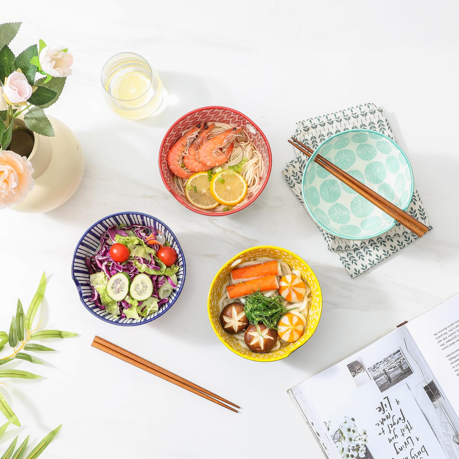 Selamica sturdy ceramic bowls withstand hot and cold foods safely.