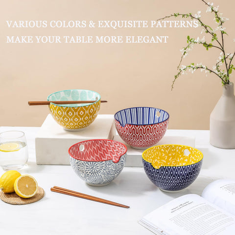Selamica wide-mouth ramen bowls easy to fill without spilling during meals.