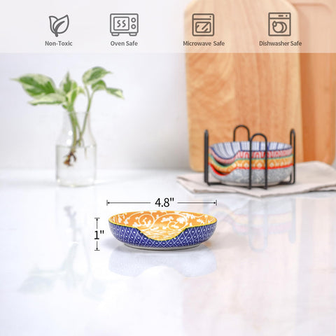 Selamica spoon rest on the stovetop with holder for neat prep space.